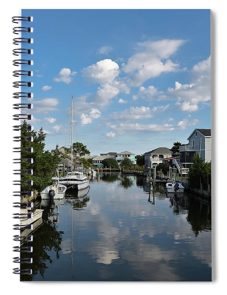 Ocracoke Spiral Notebook featuring the photograph Calm canal by Liz Albro