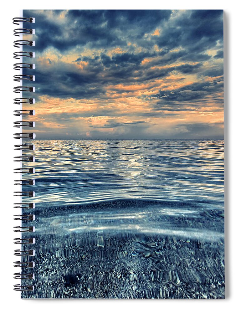 Ocean Spiral Notebook featuring the photograph Calm by Stelios Kleanthous