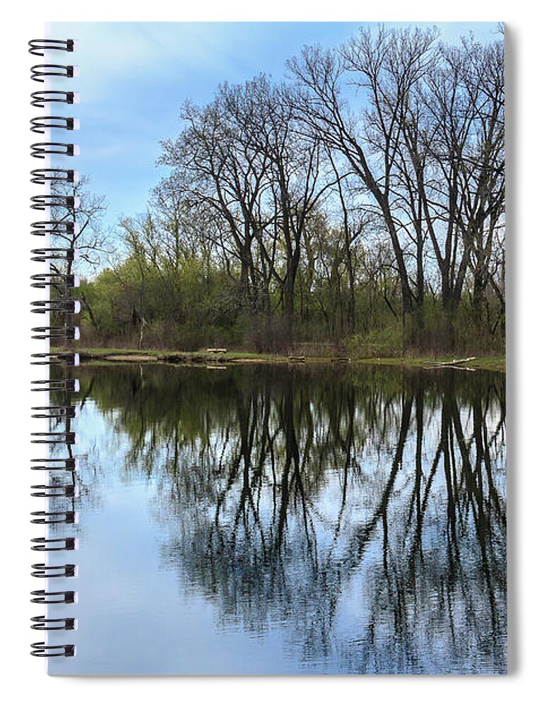 Dupage County Spiral Notebook featuring the photograph Calm Waters at Wayne Woods by Joni Eskridge