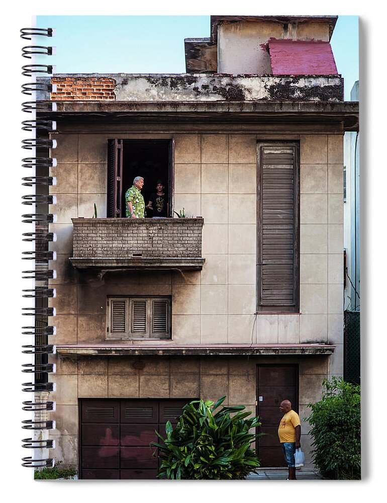 Avenida Calzada Spiral Notebook featuring the photograph Calzada House Havana Cuba by Charles Harden