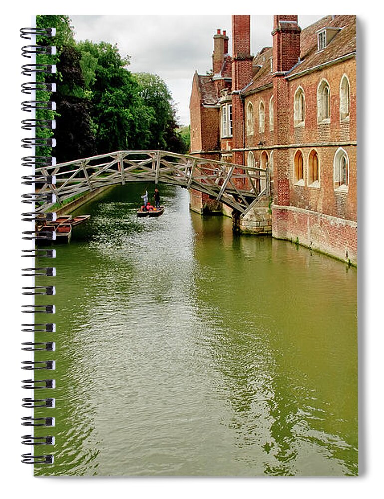 Cambridge Spiral Notebook featuring the photograph Cambridge. Mathematical Bridge. by Elena Perelman