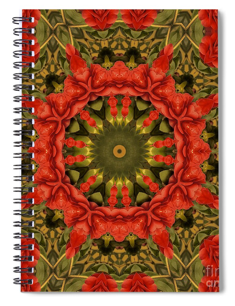Kaleidoscope Spiral Notebook featuring the photograph Camellia Array by Elaine Teague