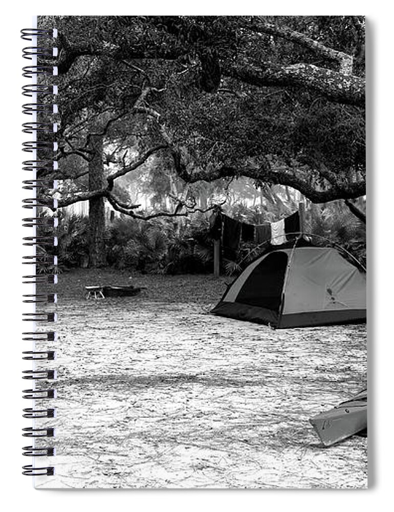 Camp Spiral Notebook featuring the photograph Camp Under Live Oaks by Daniel Reed