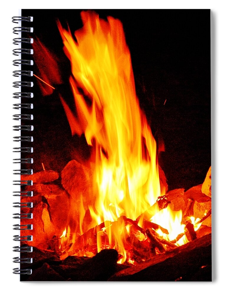 Fire Spiral Notebook featuring the photograph Campfire by Susan Carella
