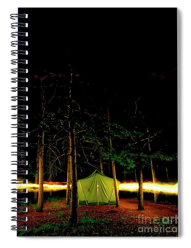 Coleman Tents Spiral Notebook featuring the photograph Camping In The Deep Woods  by Tom Jelen