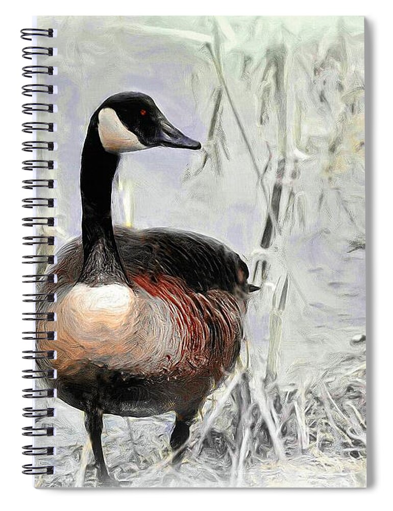 Goose Spiral Notebook featuring the photograph Canada Goose by Elaine Manley