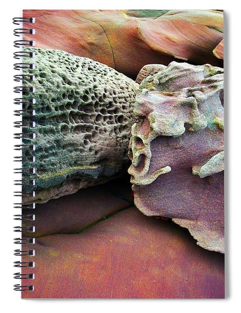 Rock Spiral Notebook featuring the photograph Candied Shore by Russell Brown