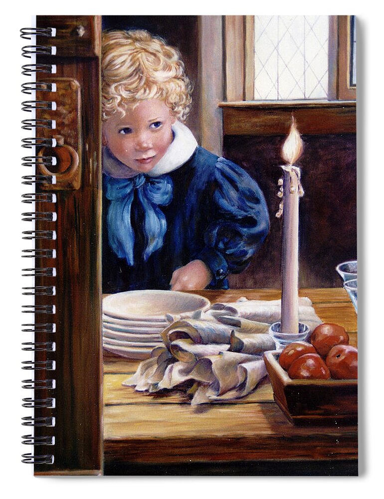 Children Spiral Notebook featuring the painting Candle by Marie Witte