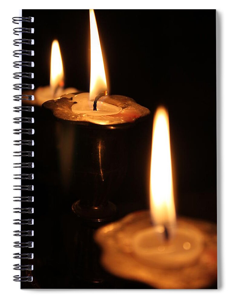 Candles Spiral Notebook featuring the photograph Candlelight by Lauri Novak