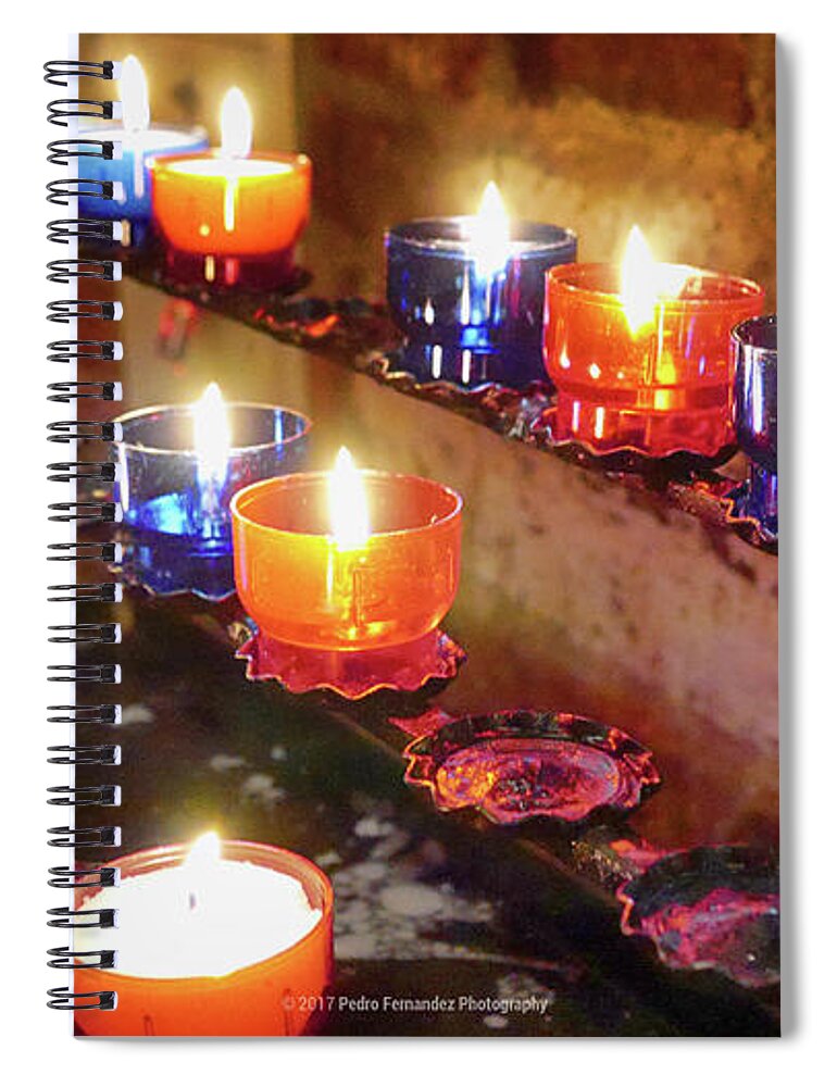 Candles Spiral Notebook featuring the photograph Candles by Pedro Fernandez