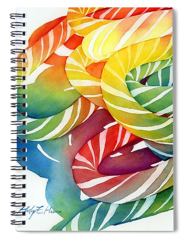 Candy Spiral Notebook featuring the painting Candy Canes by Hailey E Herrera