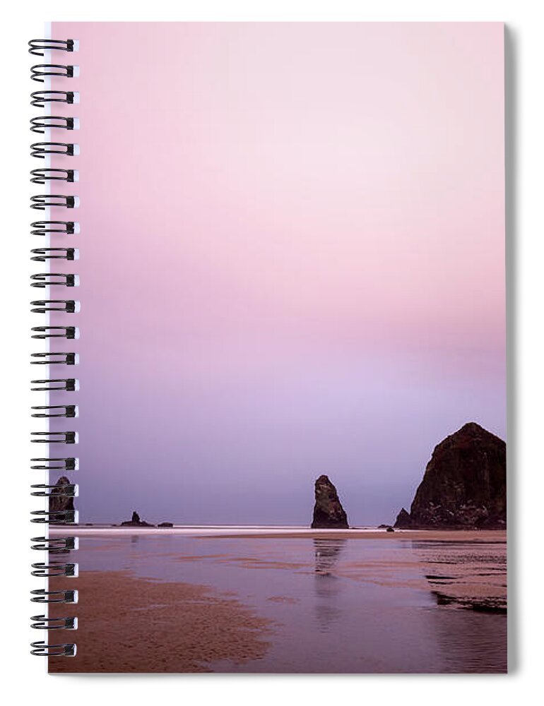 Nature Spiral Notebook featuring the photograph Cannon beach in the early morning blue light by Paul Quinn