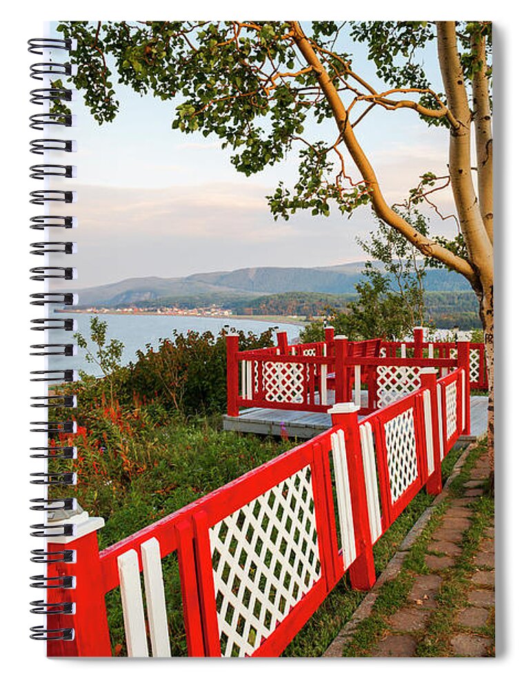 Lookout Spiral Notebook featuring the photograph Cap-de-la-Madeleine lookout by Elena Elisseeva