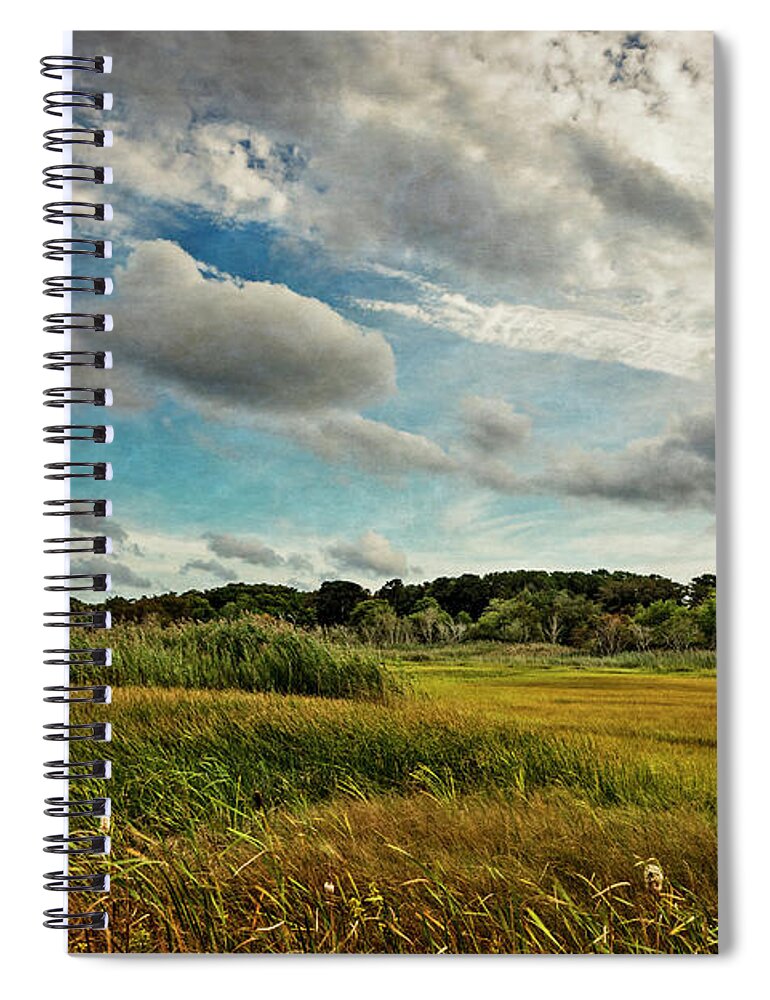 Clouds Spiral Notebook featuring the photograph Cape Cod Marsh 2 by Frank Winters