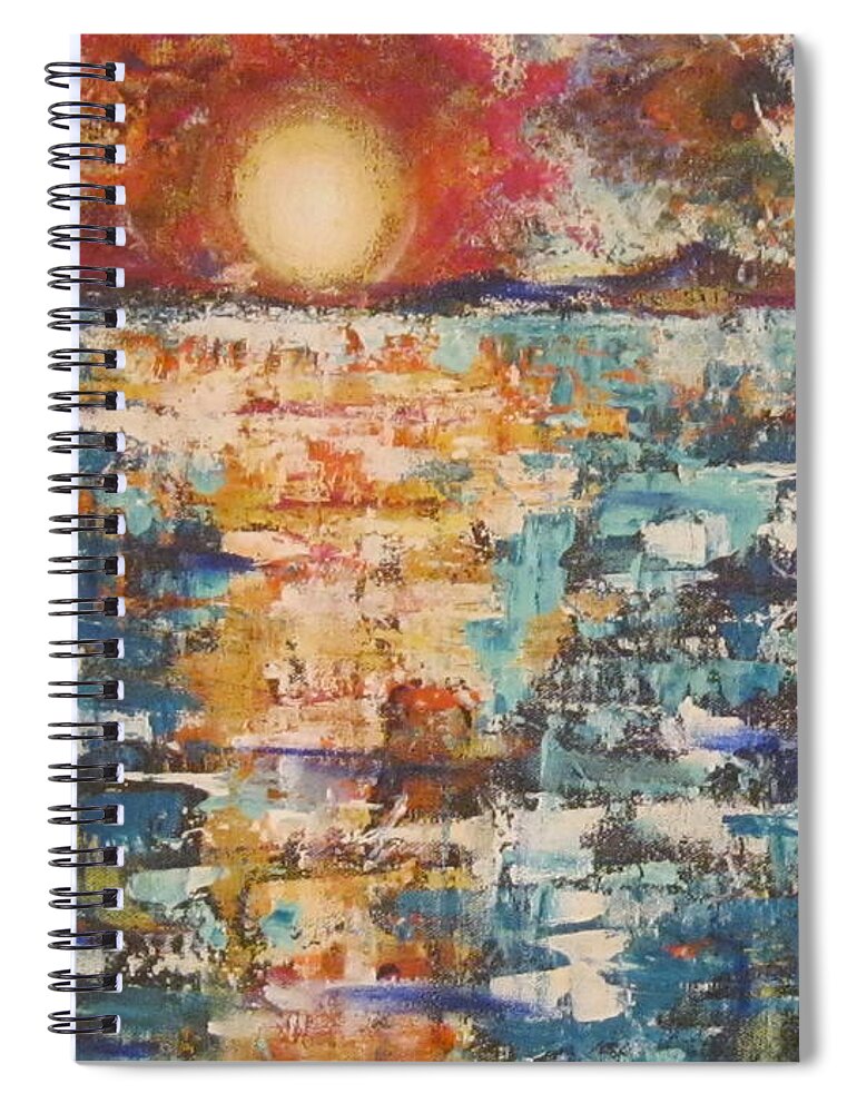 Cape Cod Spiral Notebook featuring the painting Cape Cod Sunset by Jacqui Hawk