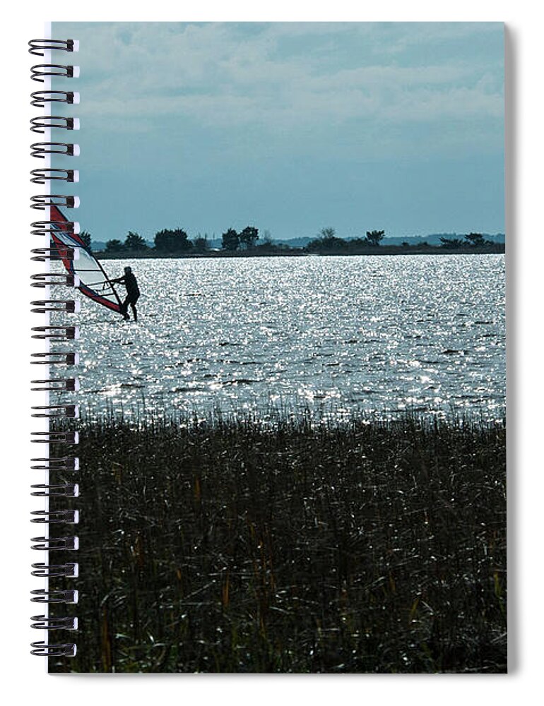 Wind Surfer Spiral Notebook featuring the photograph Cape Fear Wind Surfer by Brian Green