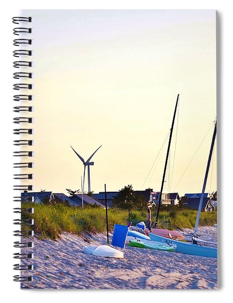 Sailboat Spiral Notebook featuring the photograph Cape Henlopen Beach Scene by Kim Bemis