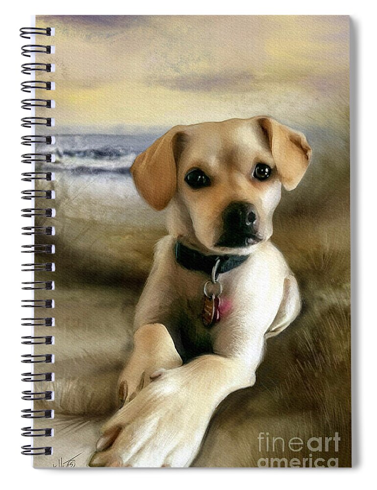 Whippets Spiral Notebook featuring the mixed media Cape Jada... by Mark Tonelli