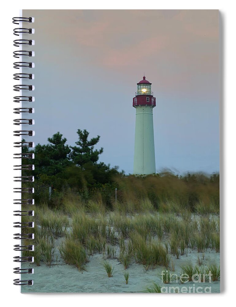 Lighthouse Spiral Notebook featuring the photograph Cape May Headlight by Nicki McManus