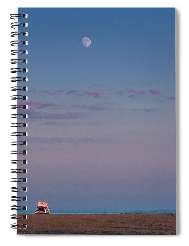 Cape May Spiral Notebook featuring the photograph Cape May Moon by Jen Manganello