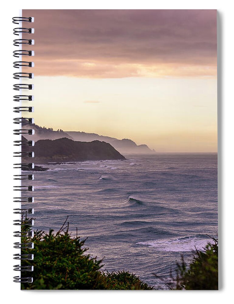  Spiral Notebook featuring the photograph Cape Perpetua, Oregon coast by Bryan Xavier
