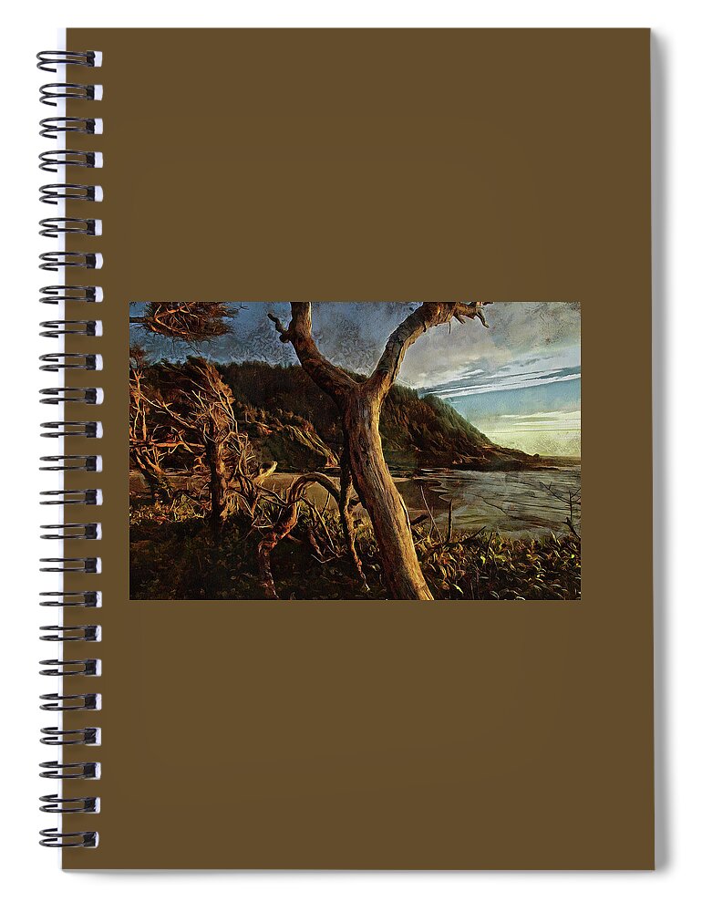 Hdr Spiral Notebook featuring the photograph Cape Perpetua Sunset by Thom Zehrfeld