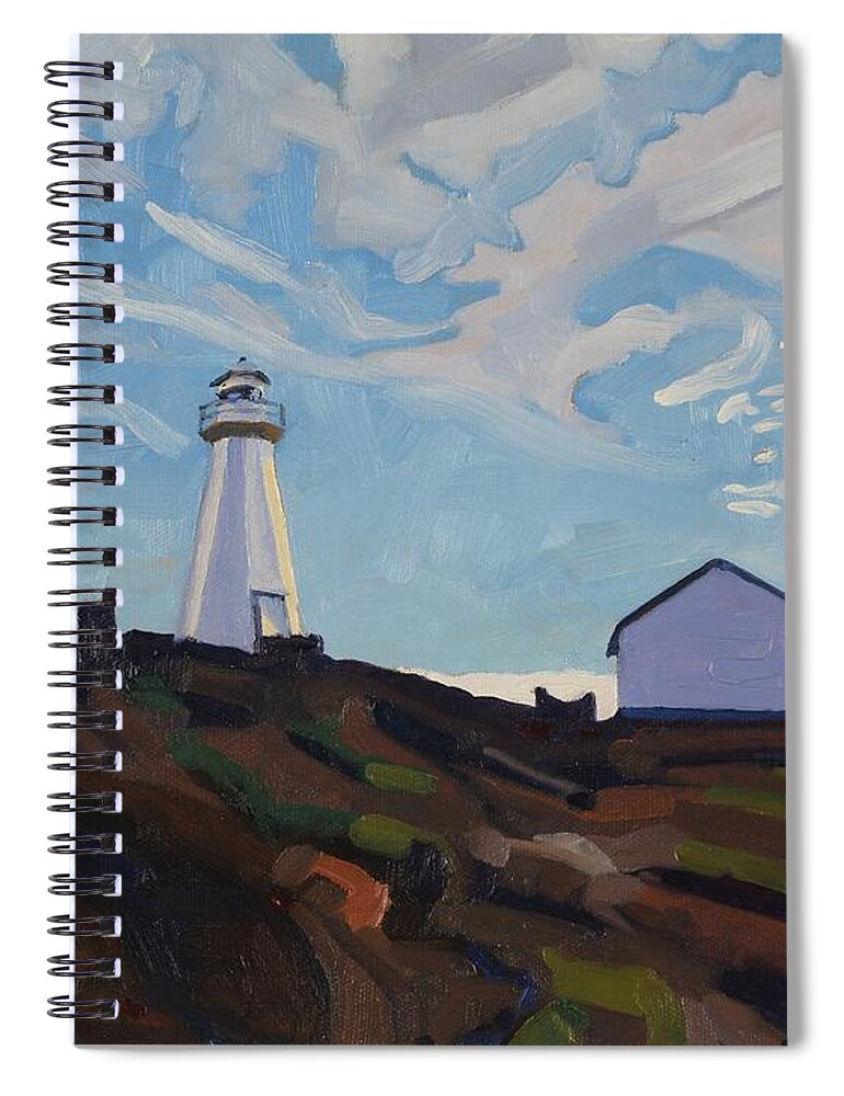 888 Spiral Notebook featuring the painting Cape Spear Light by Phil Chadwick