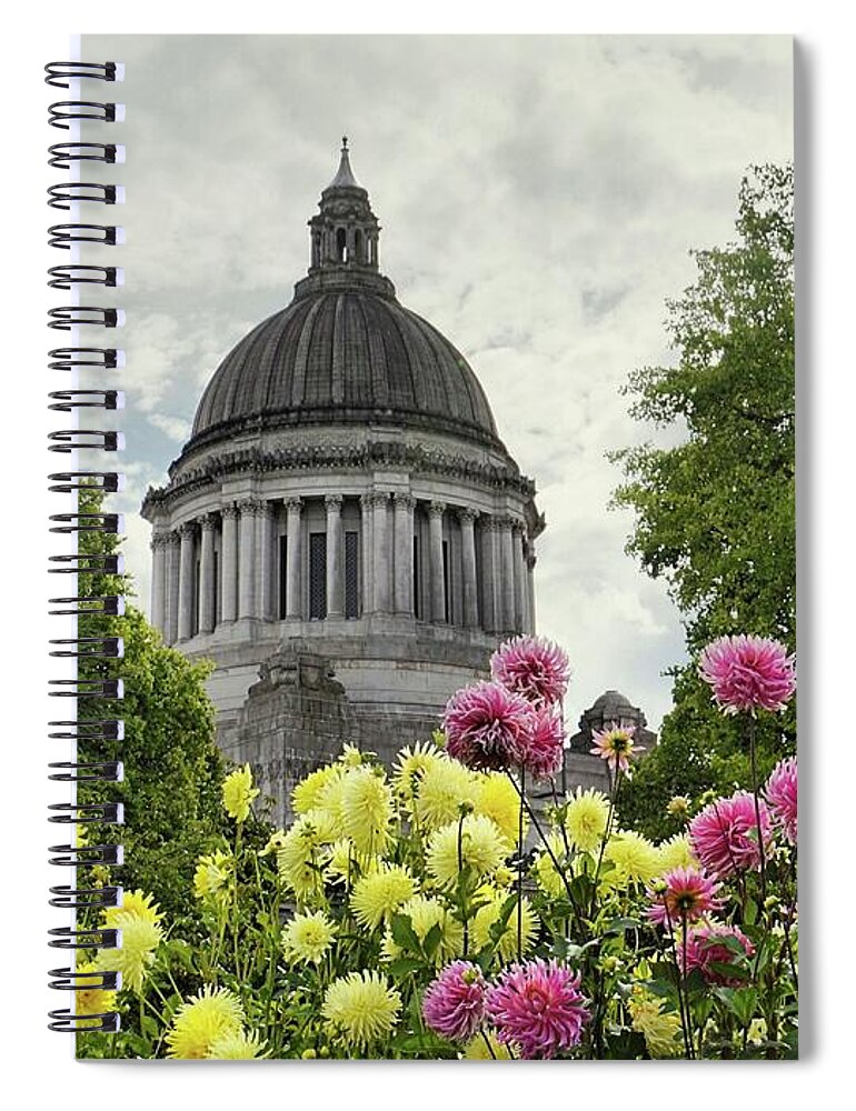Capitol Spiral Notebook featuring the photograph Capitol Dahlias by Patricia Strand