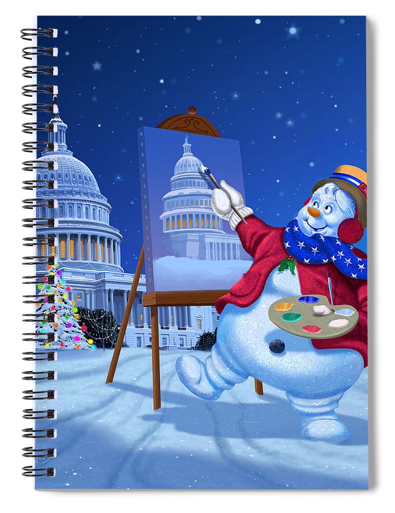Michael Humphries Spiral Notebook featuring the painting Capitol Christmas by Michael Humphries