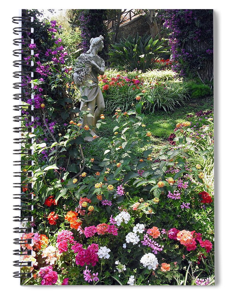 Italy Spiral Notebook featuring the photograph Capri Street Scene garden by Jodie Marie Anne Richardson Traugott     aka jm-ART
