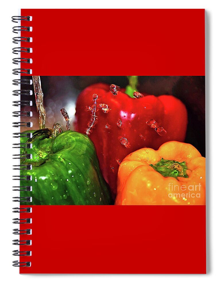 Photography Spiral Notebook featuring the photograph Capsicum in the Wash by Kaye Menner