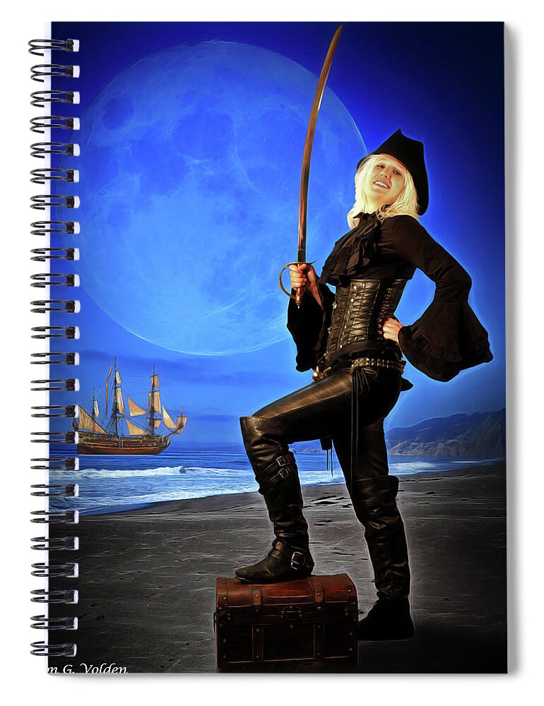Pirate Spiral Notebook featuring the photograph Captain Crystal by Jon Volden