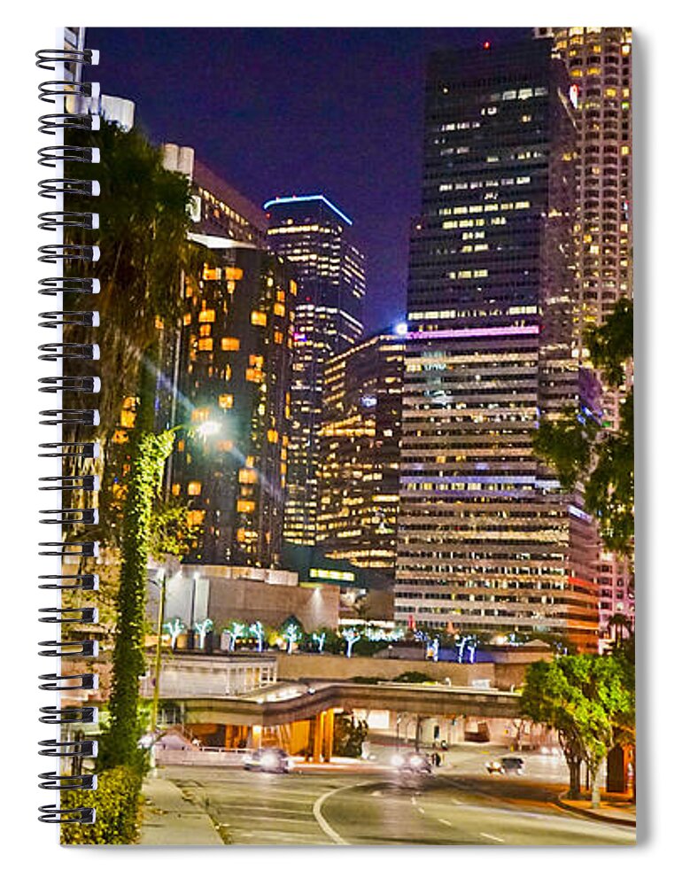 Captive In The City Light Embrace Spiral Notebook featuring the photograph Captive In The City Light Embrace by Kenneth James