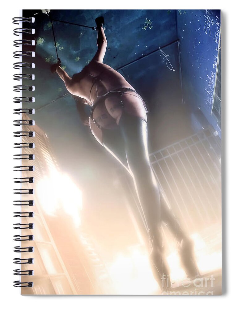 Erotic Spiral Notebook featuring the digital art Captive Inferno by Recreating Creation