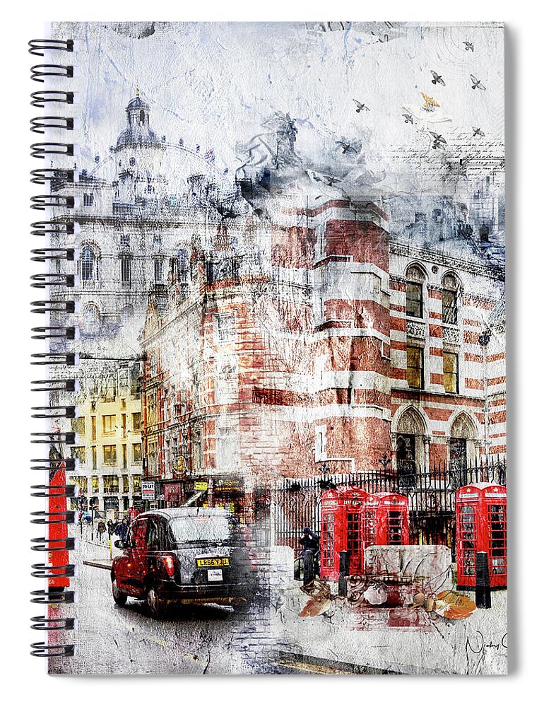 Londonart Spiral Notebook featuring the digital art Carey Street by Nicky Jameson