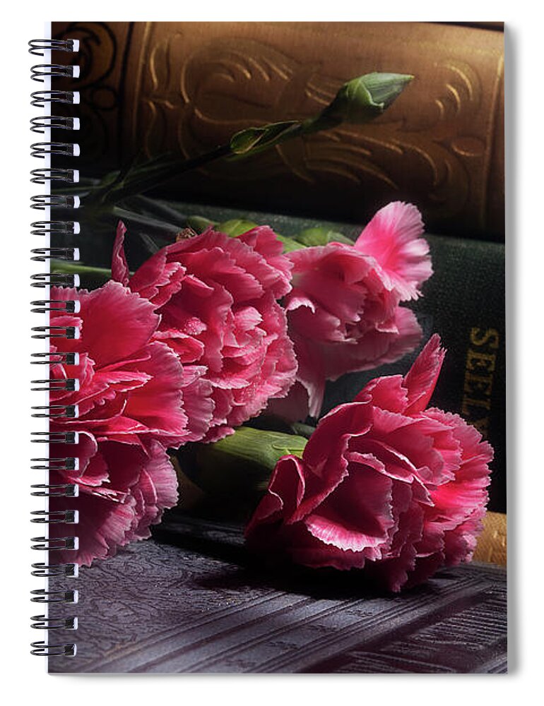 Carnations Spiral Notebook featuring the photograph Carnation Series 1 by Mike Eingle
