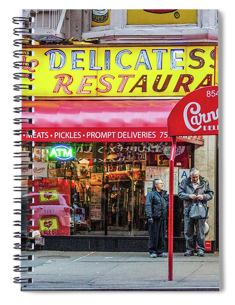 Carnegie Spiral Notebook featuring the photograph Carnegie Deli by Thomas Marchessault