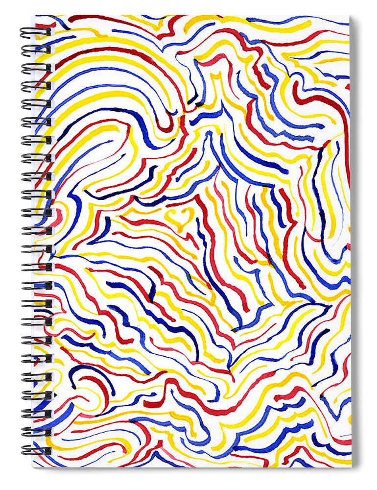 Mazes Spiral Notebook featuring the drawing Carnivale by Steven Natanson