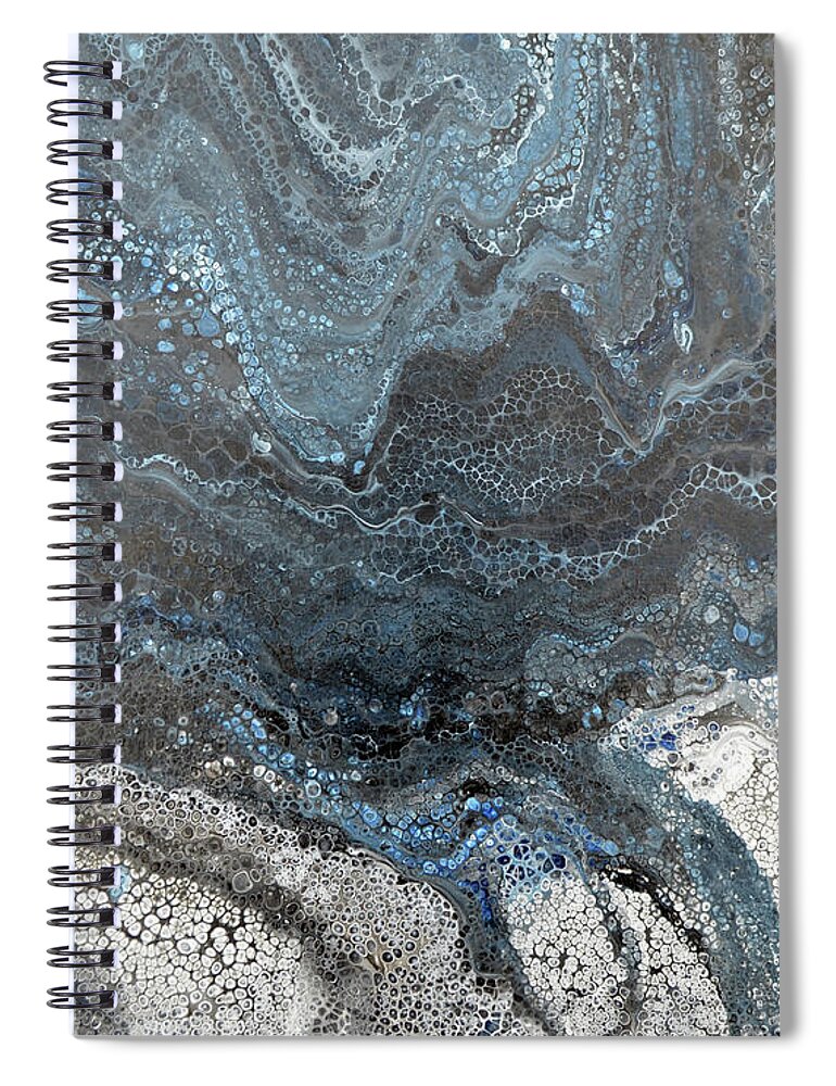Abstract Spiral Notebook featuring the painting Carried Along by Joanne Grant