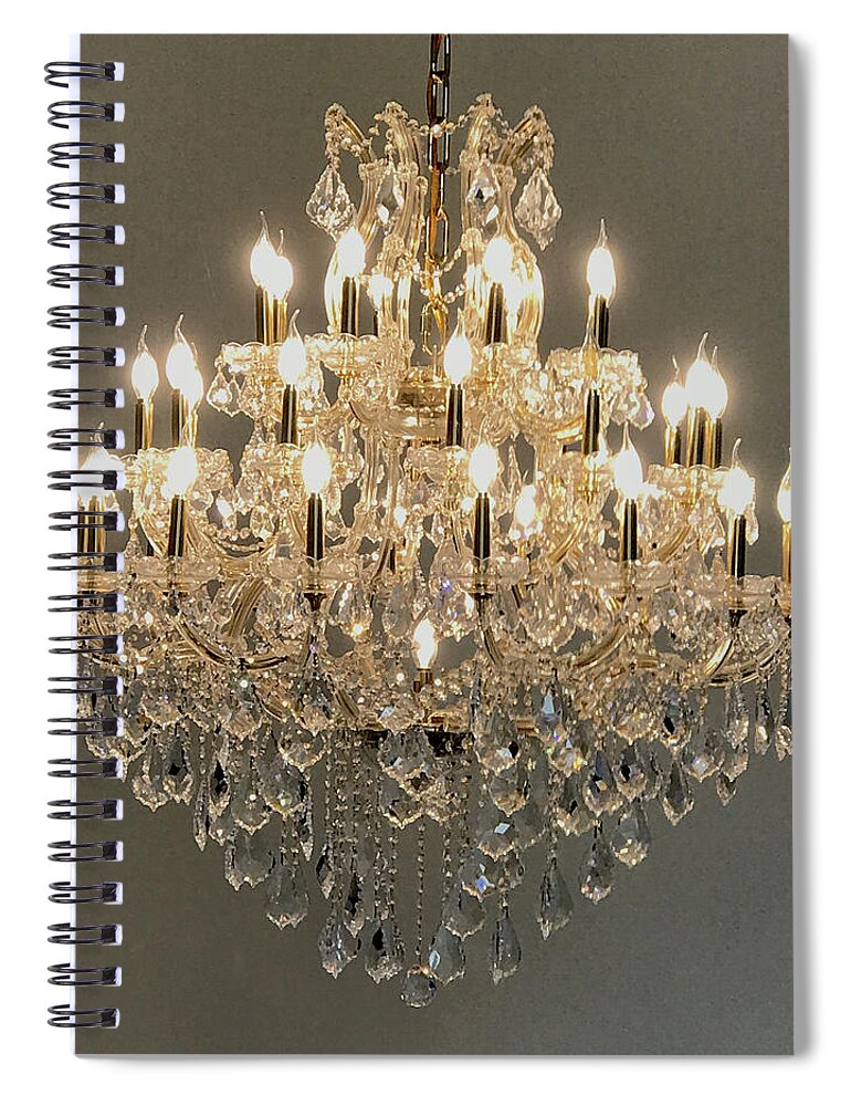 Chandelier Spiral Notebook featuring the photograph Castle Dining Room by Annette Hadley