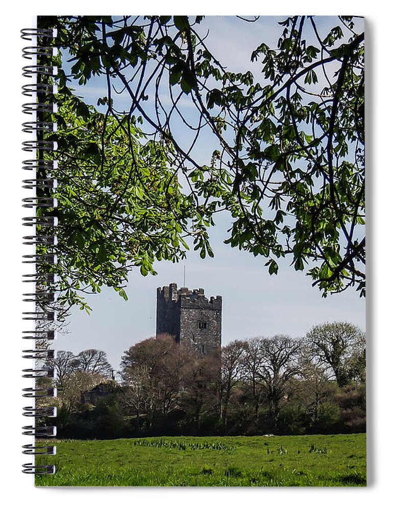 15th Century Spiral Notebook featuring the photograph Castle in Irish Countryside by James Truett