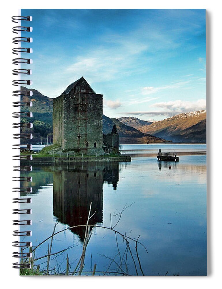 Castle Spiral Notebook featuring the photograph Castle on the Loch by Lynn Bolt