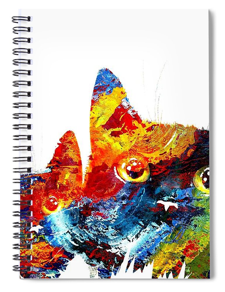 Cat Spiral Notebook featuring the painting Cat 608 by Lucie Dumas