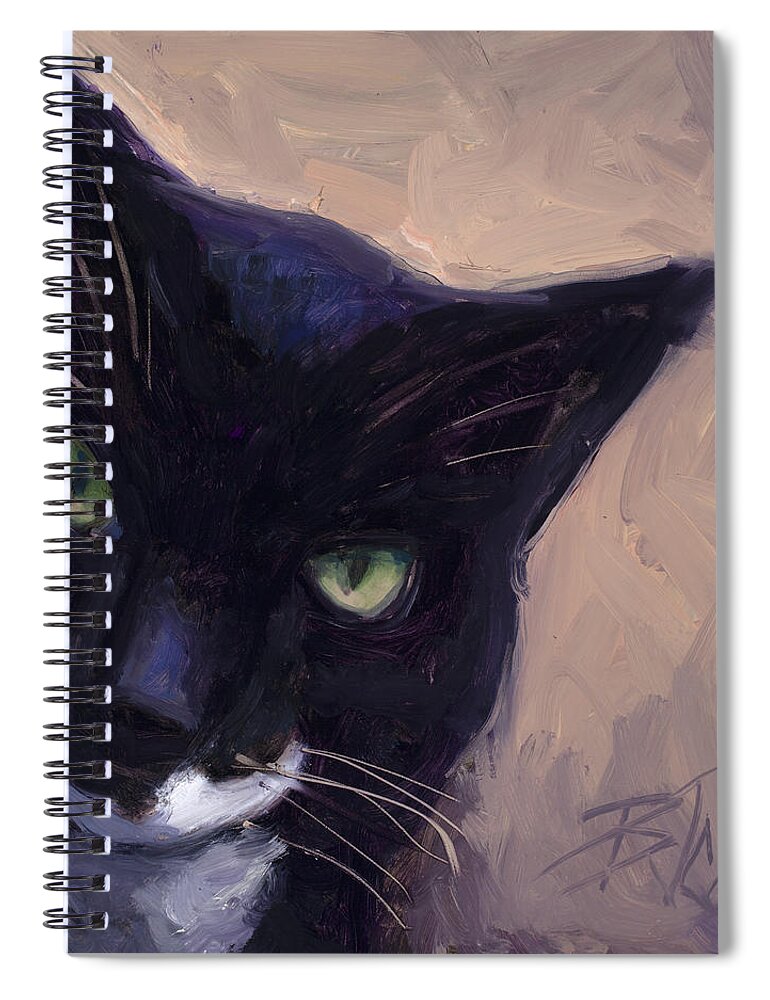 Cats With Attitude Spiral Notebook featuring the painting Cat A Tude by Billie Colson