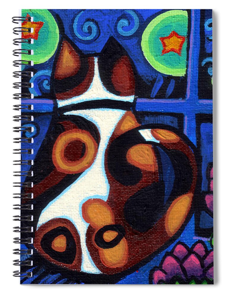 Cat Spiral Notebook featuring the painting Cat At Window by Genevieve Esson