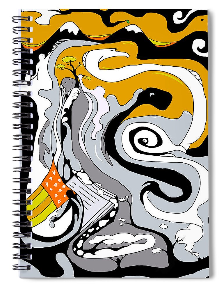 Dawn Spiral Notebook featuring the drawing Catalyst by Craig Tilley