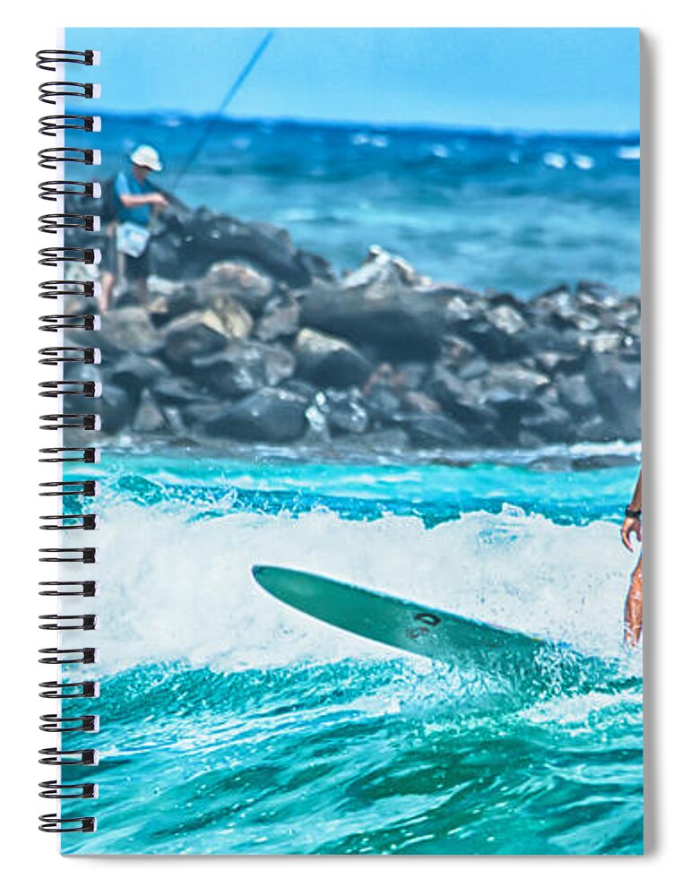 Beach Spiral Notebook featuring the photograph Catch Anything? by Eye Olating Images