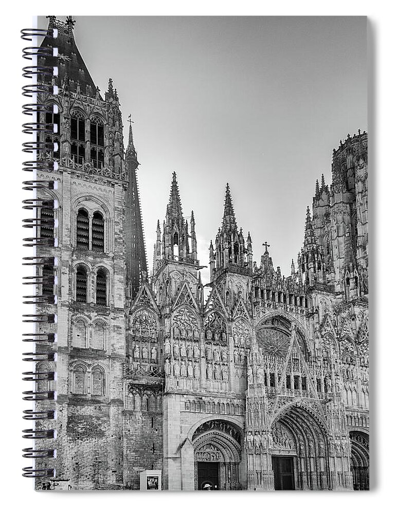 Europe Spiral Notebook featuring the digital art Cathedral in Rouen France by Carol Ailles