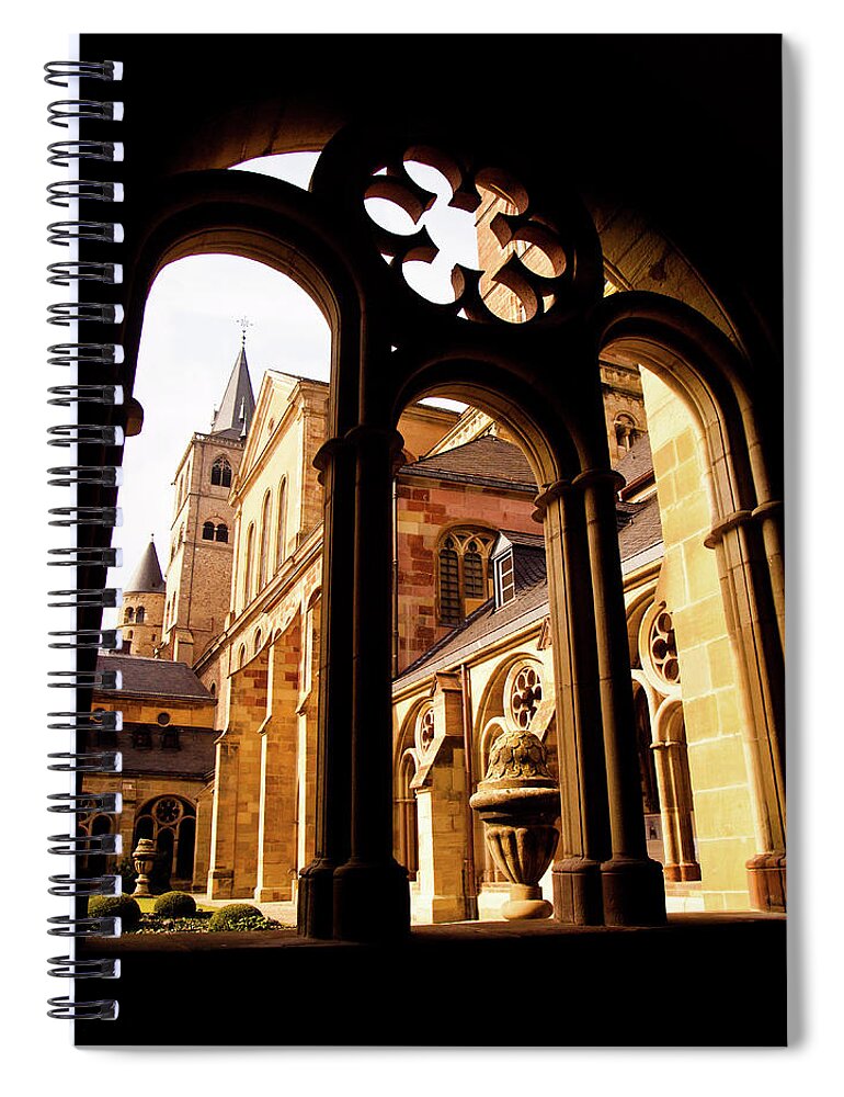 Architecture Spiral Notebook featuring the photograph Cathedral of Trier Window by Steven Myers