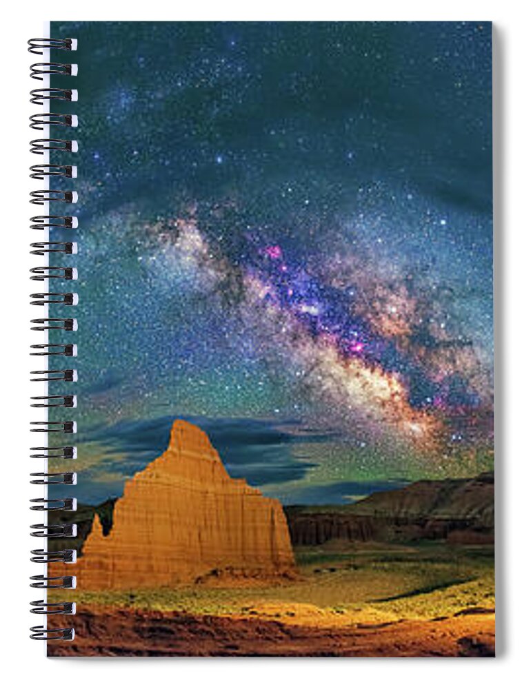 Astronomy Spiral Notebook featuring the photograph Cathedrals by Ralf Rohner